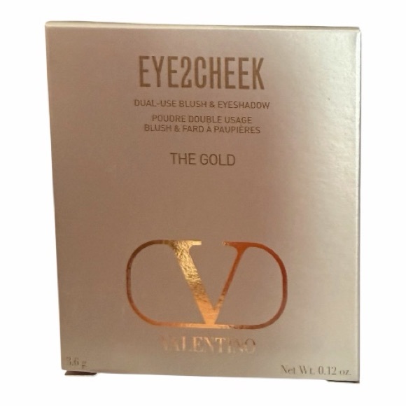 Valentino Gold Compact With Highlighter Put A Spike In It - Eyes To Cheek NIB - Picture 5 of 9